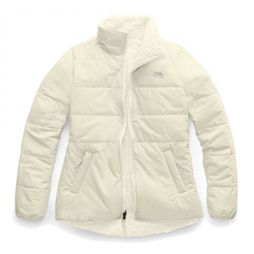 cream north face reversible jacket